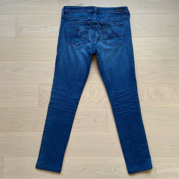 AG Adriano Goldschied The legging super skinny blue stretchy soft denim short 28 - Picture 2 of 9